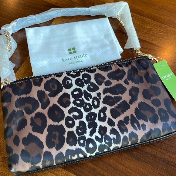 NWT KATE SPADE NEW YORK BYRD LINDENWOOD ANIMAL NATURAL MULTI NYLON BAG - Picture 3 of 6